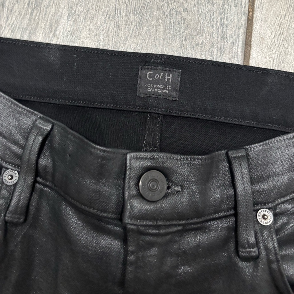 Citizens of Humanity Rocket High Rise Coated Skinny in Black Size 29 - Picture 3 of 10